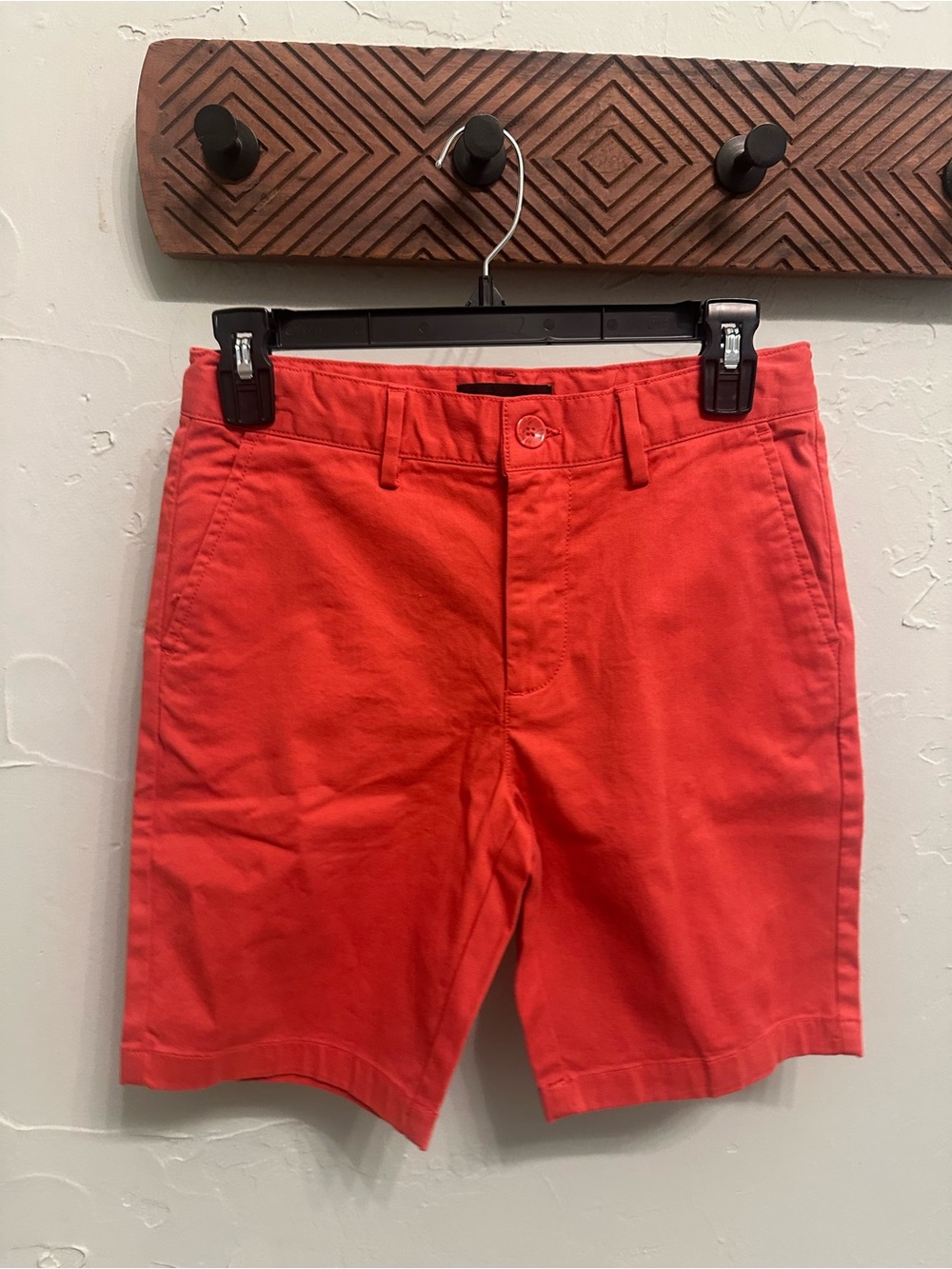 Nordstrom Kids Coral Red Cotton Chino Shorts